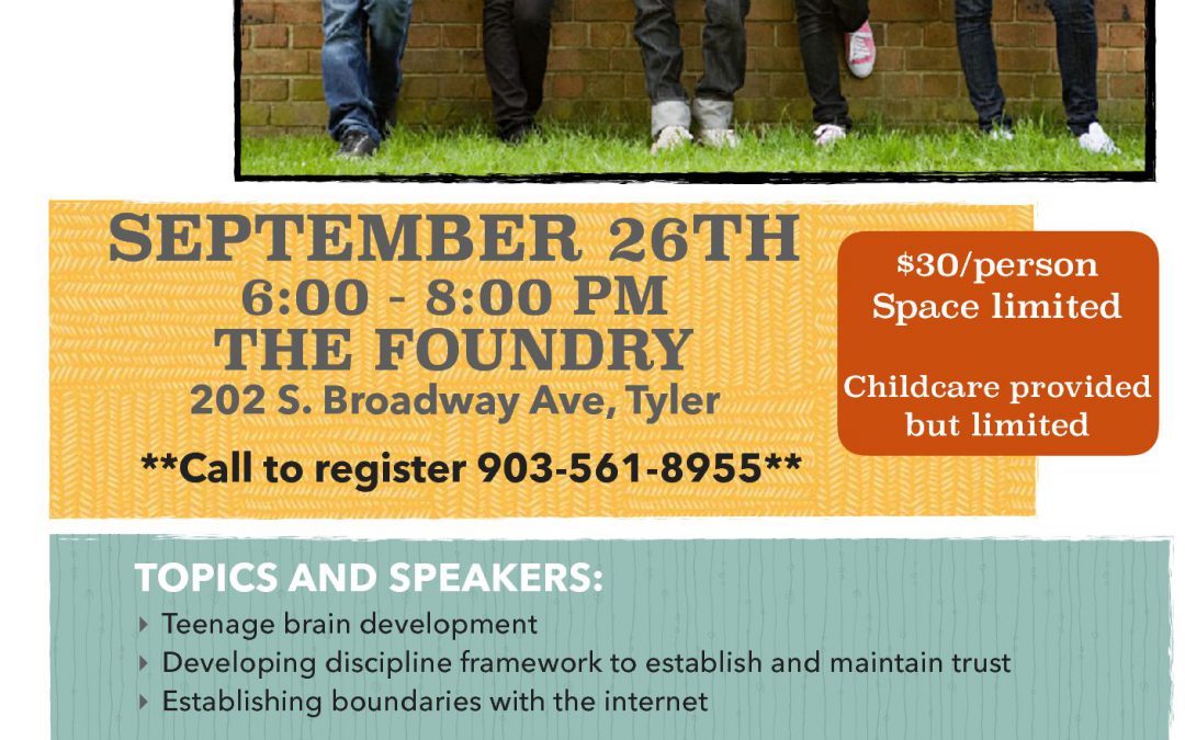 Sign up for our Parenting Teens Workshop – Sept 26th